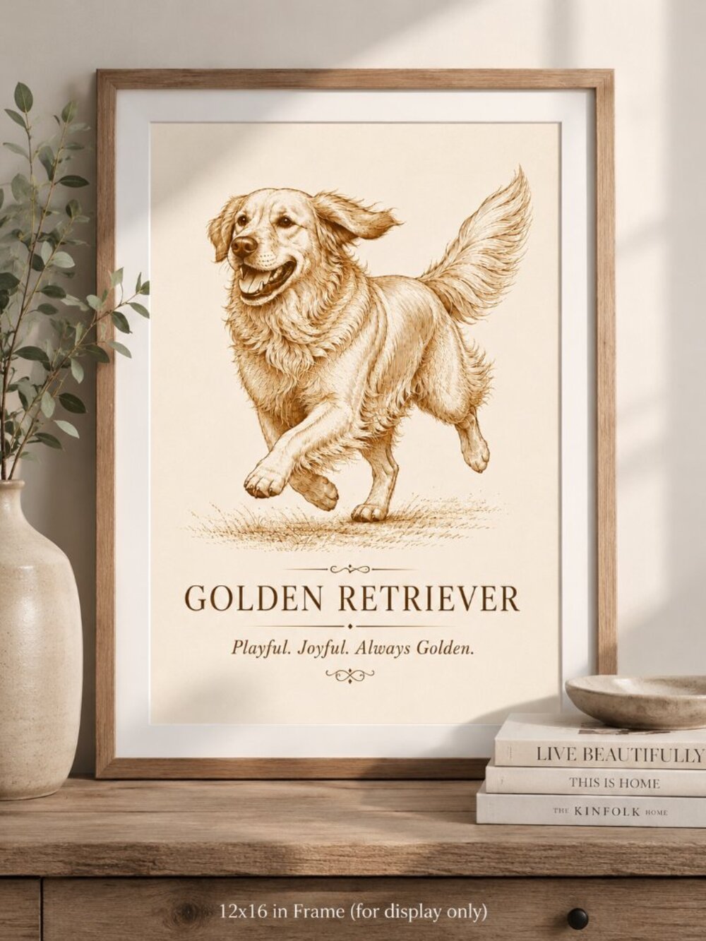 Golden Retriever Wall Art Print - "Playful, Joyful, Always Golden